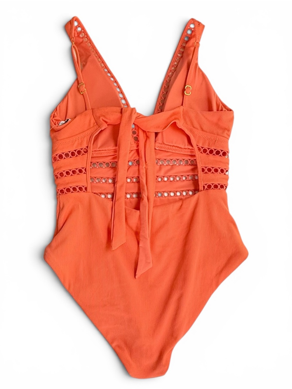 Becca by Rebecca Virtue Women's One-Piece Swimsuit Orange Size L NWT - Picture 9 of 12